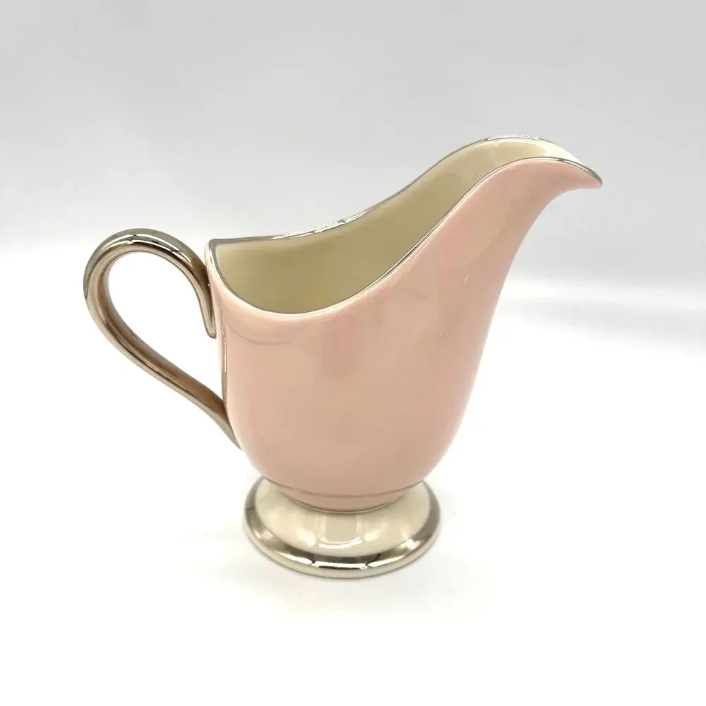Vintage Colonial Fine China Porcelain Pink & White Cream & Sugar *No Lid